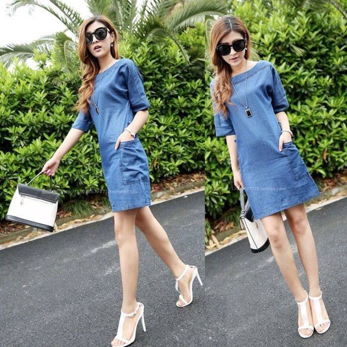 ĐẦM DENIM 2 TÚI – DT805